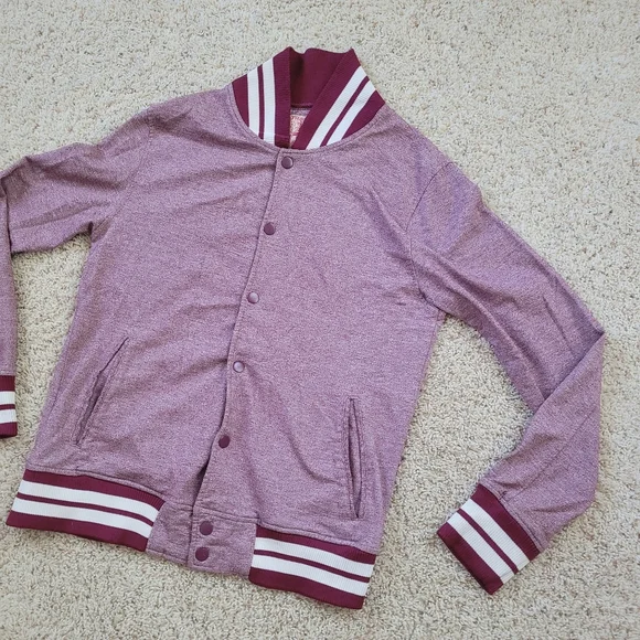 Trademark Brooklyn Cloth Burgundy Varsity Jacket Mens M Retro 90s Streetwear - Picture 3 of 14